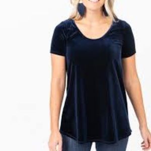 Navy velvet tee